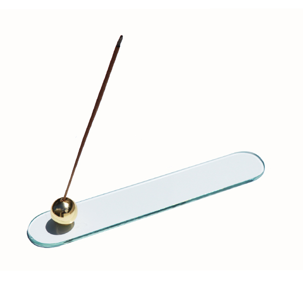 zen minimalist glass incense holder