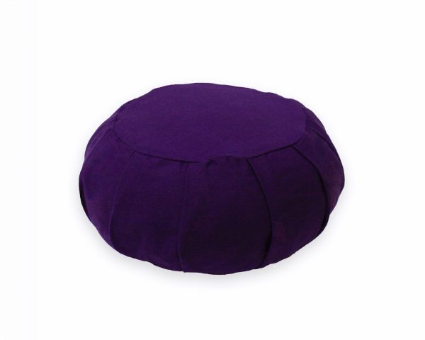 round meditation zafu - violet (kapok)