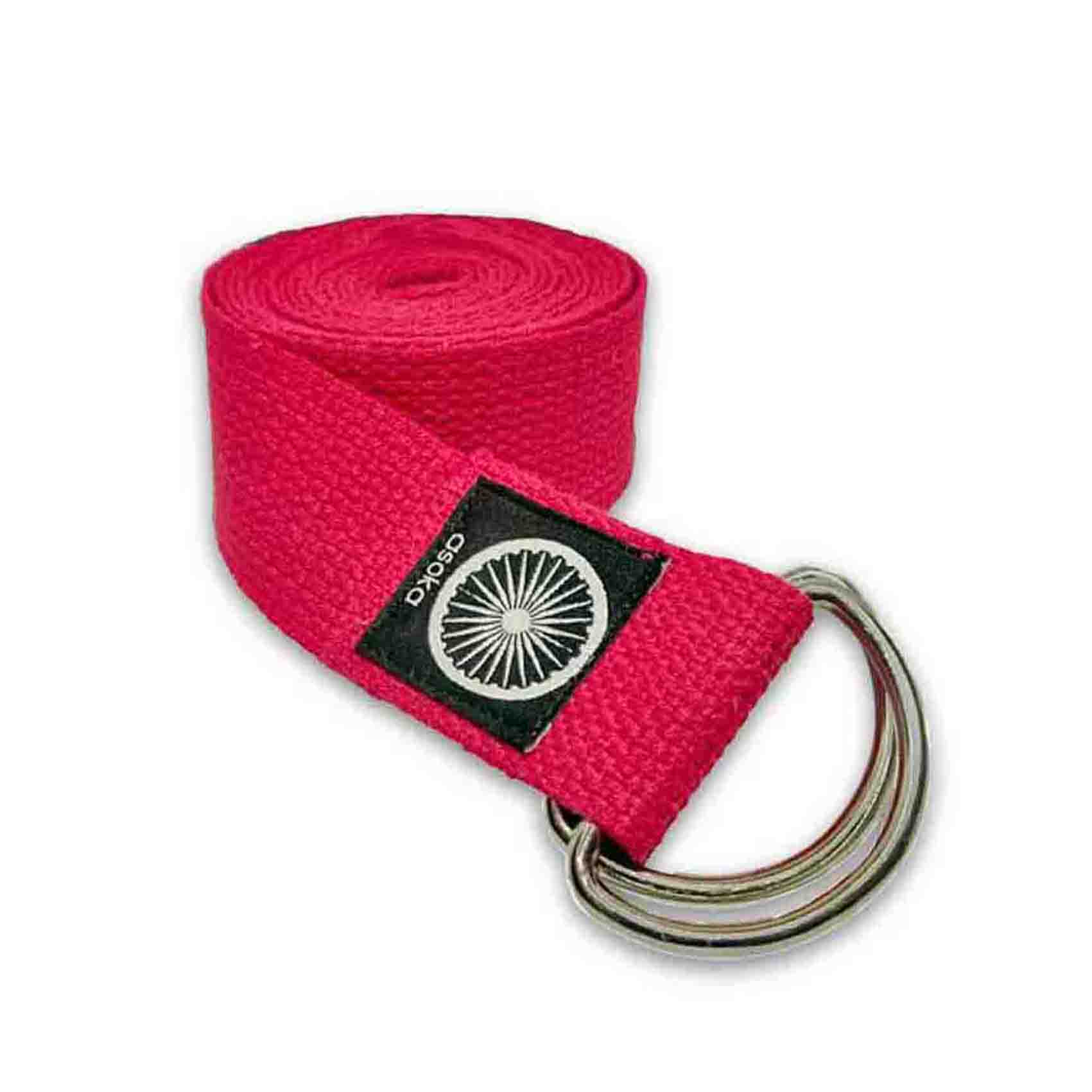 cotton yoga strap – pink