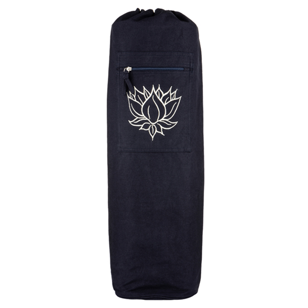 Yoga mat bag black – Lotus outline