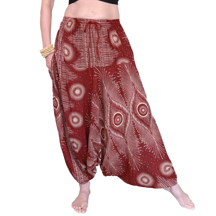 Indian Gypsy Harem Pants – Peacock Maroon