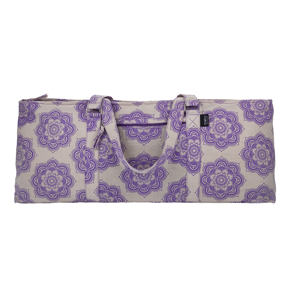 Deluxe jute yoga kit bag – Royal Purple Mandala