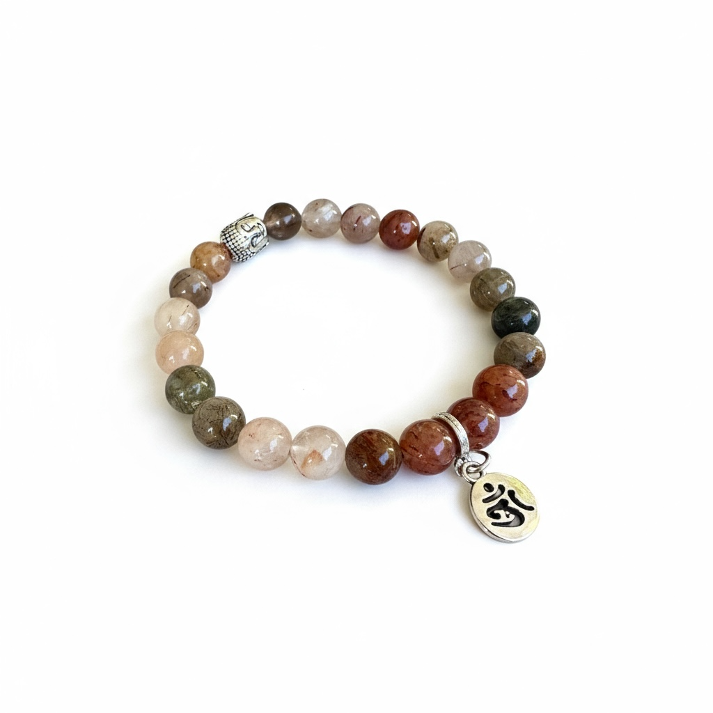 Golden Vibe Mala Bracelet – Rutilazed Quartz